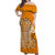 Hawaii Pineapple Off Shoulder Long Dress Polynesian Orange Style LT6 Long Dress Orange - Polynesian Pride