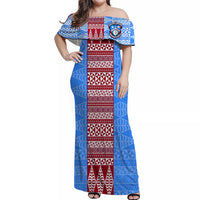 Tonga Apifoou College Long Dress Tonga Simple Style LT6 Long Dress Blue - Polynesian Pride