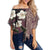 Hawaii White Hibiscus Polynesian Off Shoulder Waist Wrap Top - Floral Style - AH Female Purple - Polynesian Pride