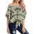 Hawaii Plumeria Tropical Leaf Off Shoulder Waist Wrap Top - Greeness - AH Female Green - Polynesian Pride