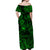 Hawaii Surfing Polynesian Off Shoulder Long Dress Unique Style - Green LT8 - Polynesian Pride