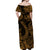 Hawaii Fish Hook Polynesian Off Shoulder Long Dress Unique Style - Gold LT8 - Polynesian Pride