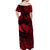 Hawaii State Fish: Humuhumu Nukunuku Apuaa Polynesian Off Shoulder Long Dress Unique Style - Red LT8 - Polynesian Pride