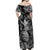 Hawaii Pineapple Polynesian Off Shoulder Long Dress Unique Style - Black LT8 - Polynesian Pride