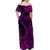 Hawaii Fish Hook Polynesian Off Shoulder Long Dress Unique Style - Pink LT8 - Polynesian Pride