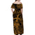 Hawaii Hula Girl Polynesian Off Shoulder Long Dress Unique Style - Gold LT8 - Polynesian Pride