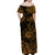 Hawaii Shaka Polynesian Off Shoulder Long Dress Unique Style - Gold LT8 - Polynesian Pride