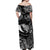 Hawaii State Fish: Humuhumu Nukunuku Apuaa Polynesian Off Shoulder Long Dress Unique Style - Black LT8 - Polynesian Pride