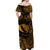 Hawaii State Fish: Humuhumu Nukunuku Apuaa Polynesian Off Shoulder Long Dress Unique Style - Gold LT8 - Polynesian Pride