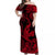 Hawaii Angry Shark Polynesian Off Shoulder Long Dress Unique Style - Red LT8 Women Red - Polynesian Pride