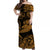 Hawaii Hammer Shark Polynesian Off Shoulder Long Dress Unique Style - Gold LT8 Women Gold - Polynesian Pride