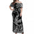 Hawaii Angry Shark Polynesian Off Shoulder Long Dress Unique Style - Black LT8 Women Black - Polynesian Pride