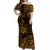 Hawaii Shaka Polynesian Off Shoulder Long Dress Unique Style - Gold LT8 Women Gold - Polynesian Pride