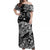 Hawaii Turtle Polynesian Off Shoulder Long Dress Plumeria Flower Unique Style - Black LT8 Women Black - Polynesian Pride