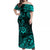 Hawaii Shaka Polynesian Off Shoulder Long Dress Unique Style - Turquoise LT8 Women Turquoise - Polynesian Pride