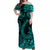 Hawaii Fish Hook Polynesian Off Shoulder Long Dress Unique Style - Turquoise LT8 Women Turquoise - Polynesian Pride