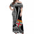 Fiji Off Shoulder Long Dress Masi Tapa Patterns Black Style LT6 Women Black - Polynesian Pride