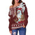 Tropical Christmas Tanned Santa Claus Hawaii Off Shoulder Sweater LT7 Red - Polynesian Pride