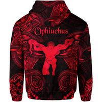 Ophiuchus Zodiac Polynesian Zip Hoodie Unique Style Red LT8 - Polynesian Pride