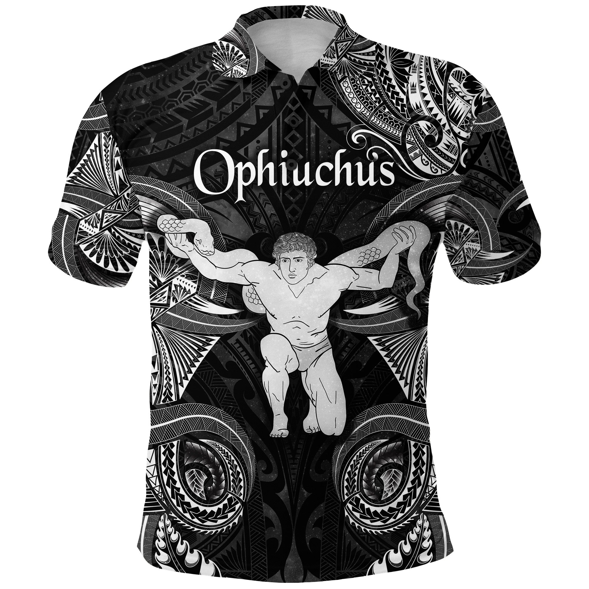 Ophiuchus Zodiac Polynesian Polo Shirt Unique Style Black LT8 - Polynesian Pride