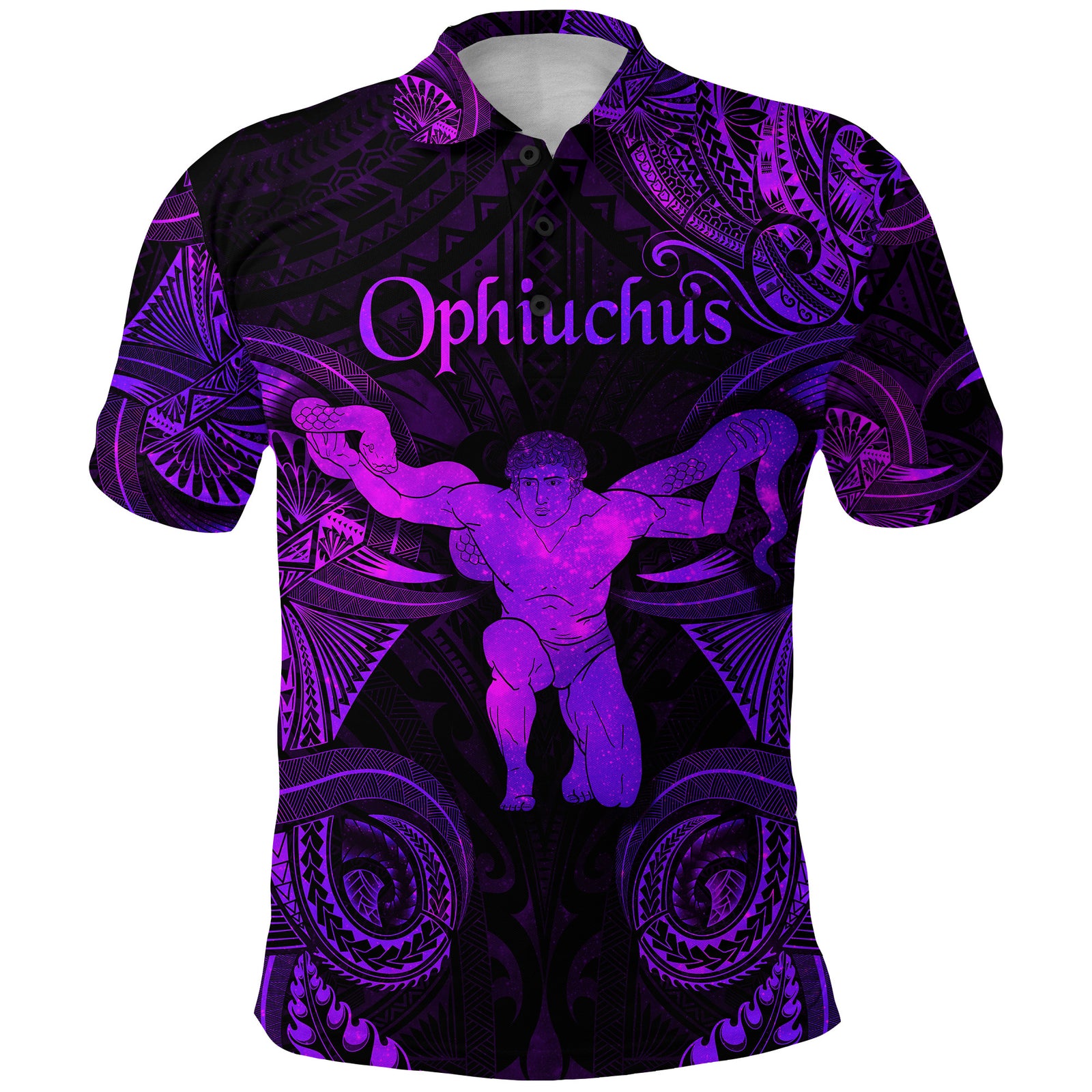 Ophiuchus Zodiac Polynesian Polo Shirt Unique Style Purple LT8 - Polynesian Pride
