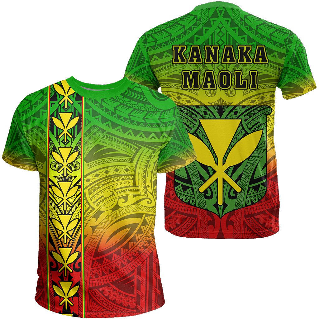 Hawaii Kanaka Flag Polynesian T Shirt Kanaka Maoli Spirit Original Unisex Green - Polynesian Pride