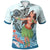 Palau Polo Shirt Polynesian Girls With Shark Unisex Blue - Polynesian Pride