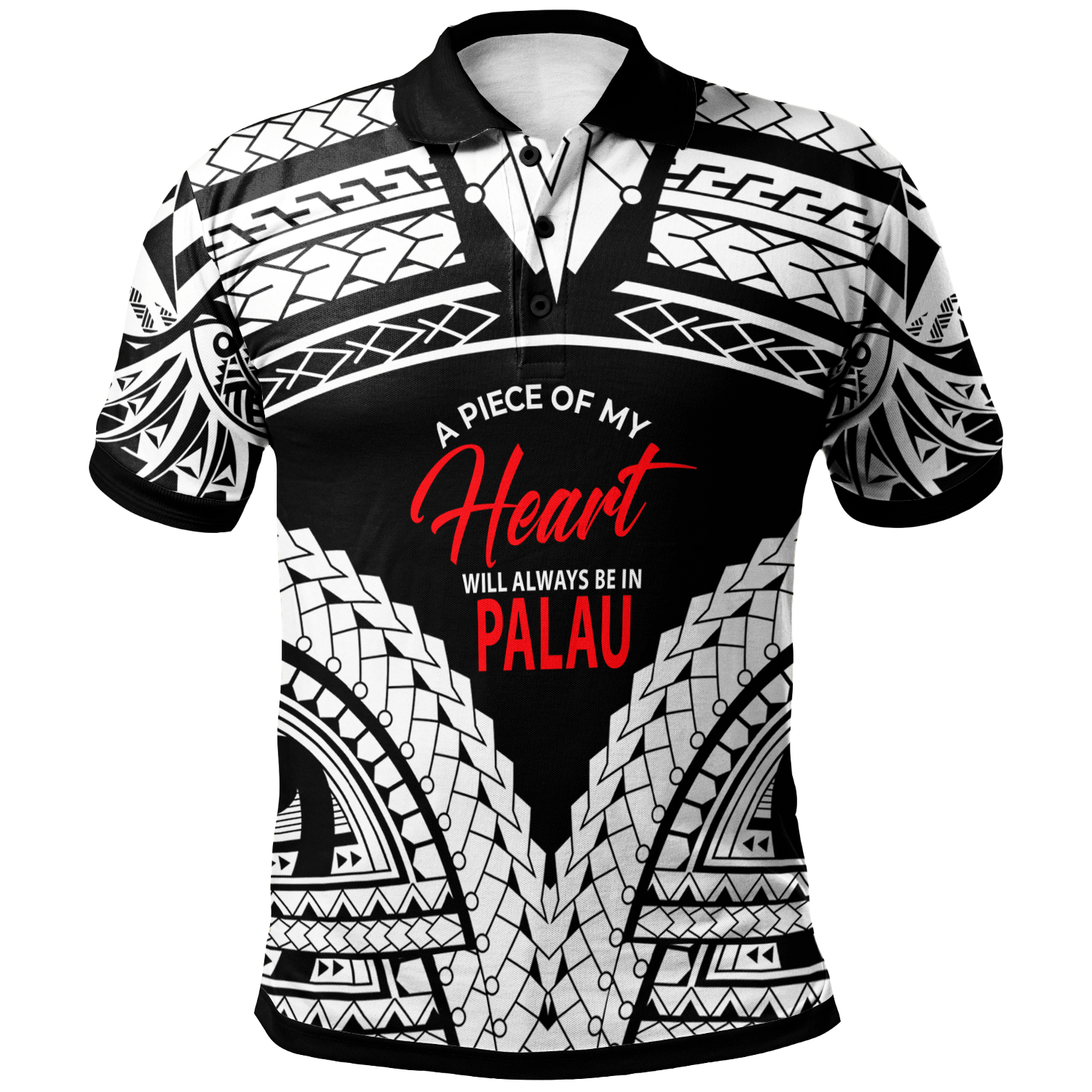 Palau Polo Shirt A Piece Of My Heart White Color Unisex White - Polynesian Pride