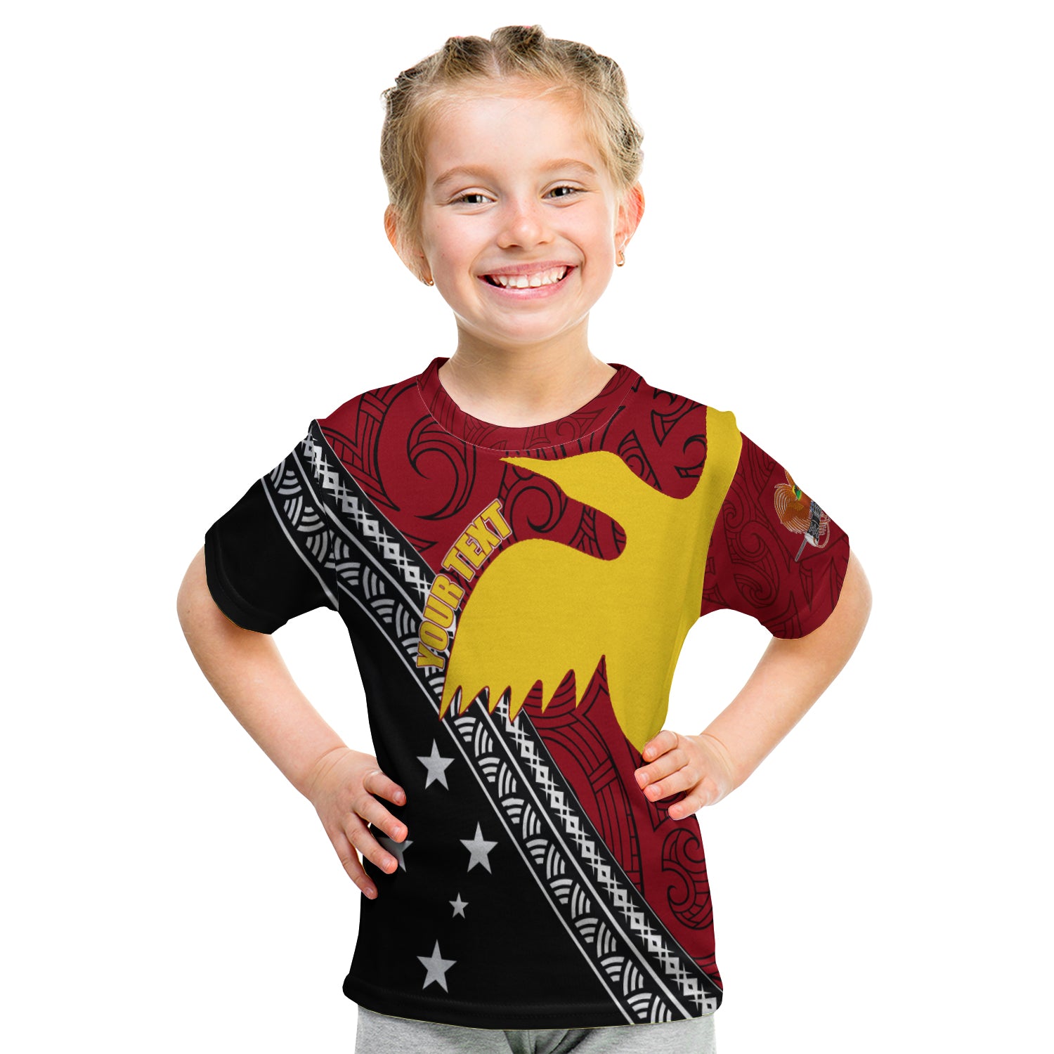 (Customize Personalize) Papua New Guinea Bird - Of - Paradise With Polynesian Pattern Kid T Shirt LT7 Youth XL Size14 - Polynesian Pride