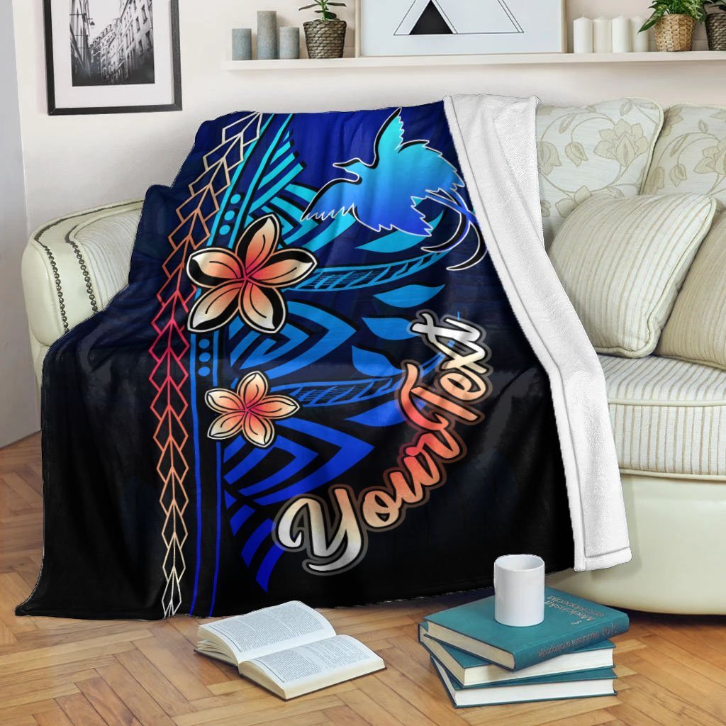 Papua New Guinea Custom Personalised Premium Blanket - Vintage Tribal Mountain White - Polynesian Pride