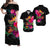 Pohnpei Polynesian Hibiscus Tribal Matching Dress and Hawaiian Shirt LT12 Black - Polynesian Pride