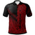 Pohnpei Polo Shirt Red Color Symmetry Style Unisex Black - Polynesian Pride