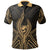 Guam Polo Shirt Guahan Seal Chamorro Tribal Gold Color Unisex Black - Polynesian Pride