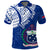 Custom Samoa Siapo Polo Shirt Sporty Mix Barkcloth Panel LT13 Adult Blue - Polynesian Pride