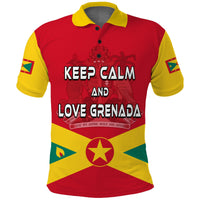 Grenada Polo Shirt Keep Calm and Love Grenada LT13 Art - Polynesian Pride