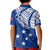 Samoa Siapo Polo Shirt KID Sporty Mix Barkcloth Panel LT13 - Polynesian Pride