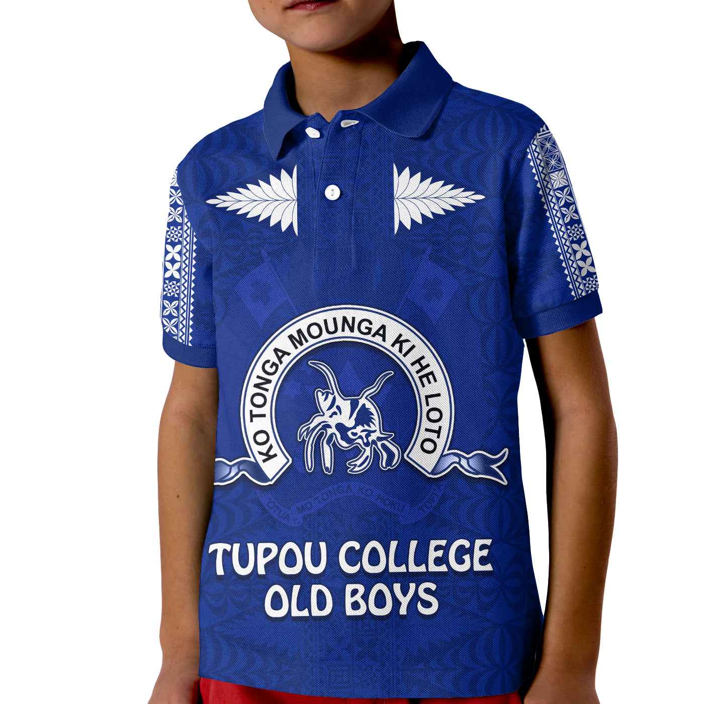 Tupou College Polo Shirt KID Always Proud of Old Boys Toloa LT13 Unisex Blue - Polynesian Pride