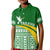 (Custom Text and Number) Tailevu Rugby Polo Shirt KID Fiji Rugby Tapa Pattern Green LT13 - Polynesian Pride