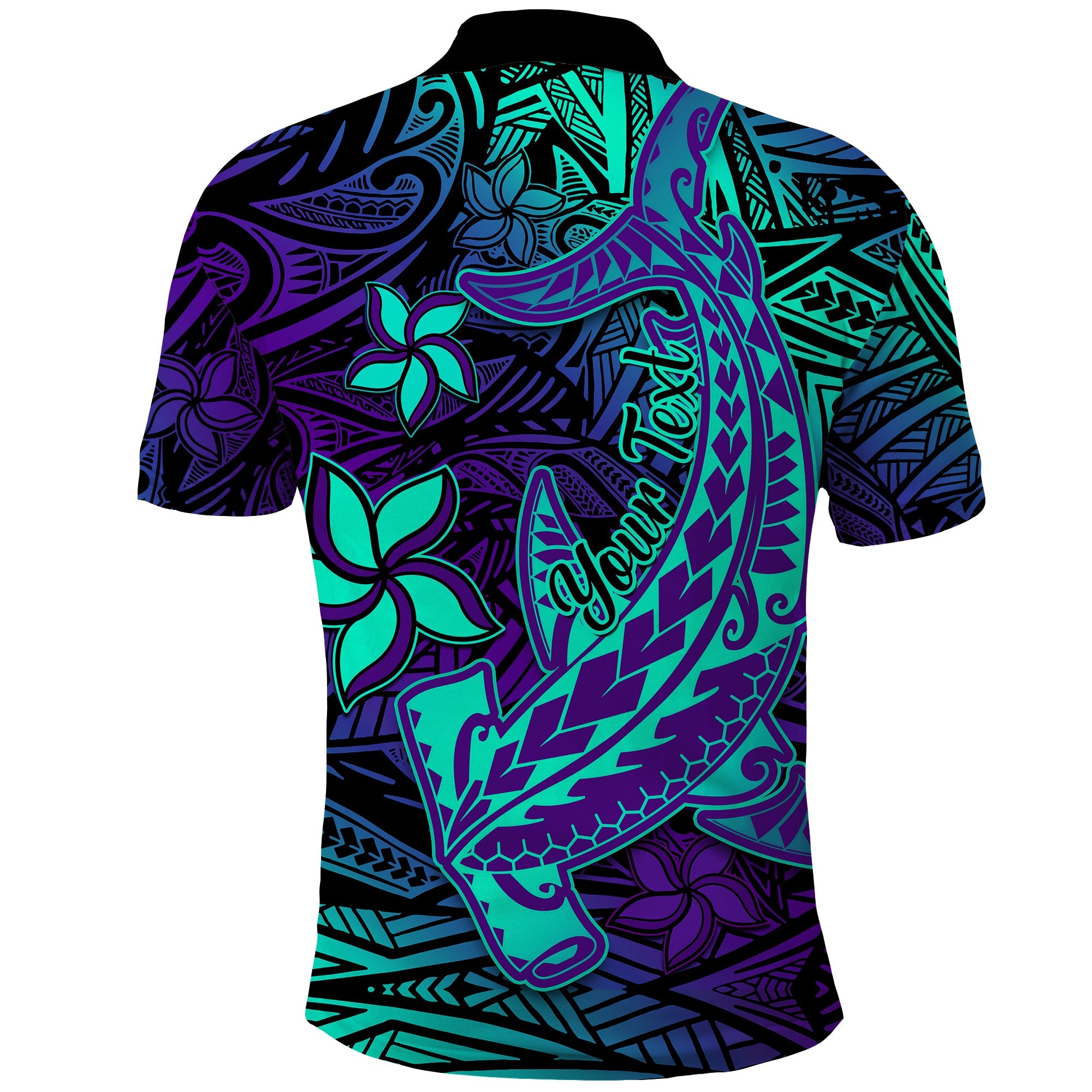 Custom Polynesian Polo Shirt - Purple Paradise Hawaiian Tribal Hammerhead Shark LT14 - Polynesian Pride