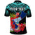 Custom Guam Chamorro Polo Shirt Guaman Latte Stone Tropical Flowers Turquoise Style LT14 - Polynesian Pride