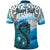 Custom Manaia Maori Polo Shirt Fern Aotearoa Blue Waves LT13 - Polynesian Pride