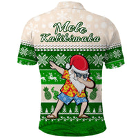 Hawaii Mele Kalikimaka Polo Shirt Dabbing Santa Green Merry Christmas LT14 - Polynesian Pride