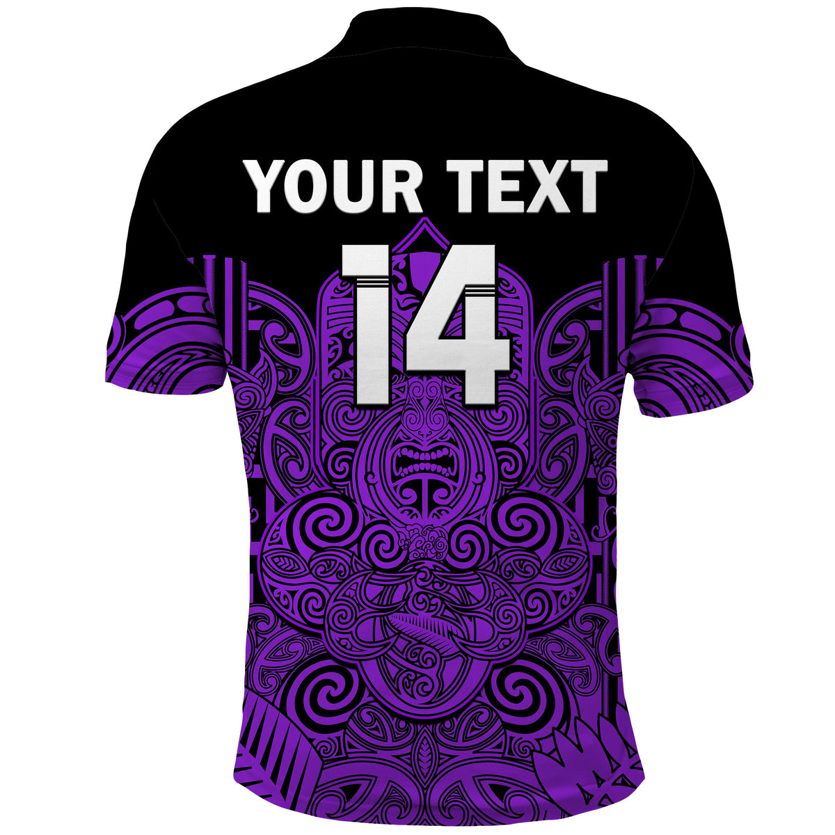 (Custom Text and Number) New Zealand Tiki Rugby Polo Shirt NZ Maori Koru Pattern Ver.04 LT14 - Polynesian Pride