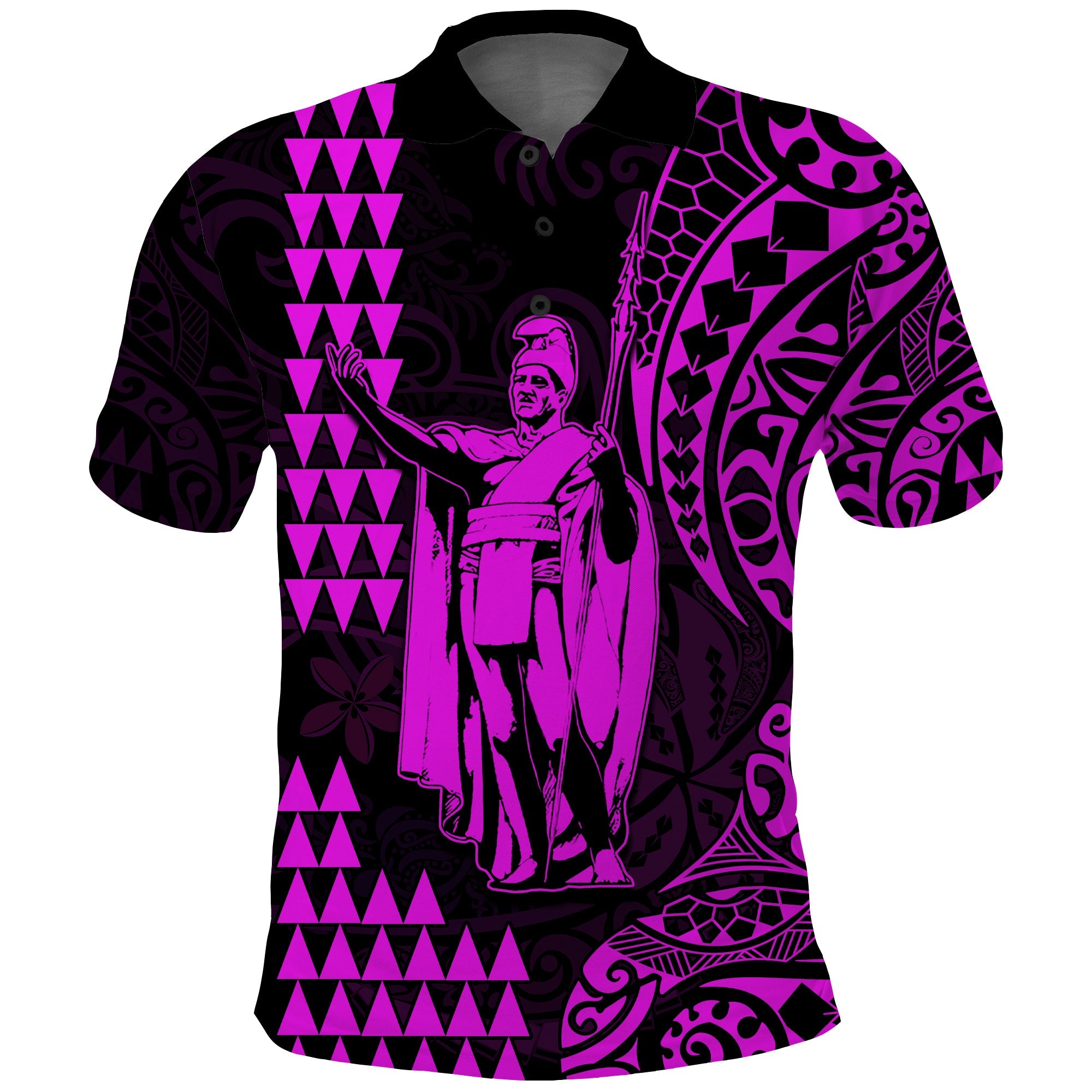 Hawaii Day Kakau Polo Shirt Proud To Be Hawaiian Purple King Kamehameha and Kanaka Maoli LT13 Purple - Polynesian Pride