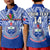 (Custom Text And Number) Samoa Rugby Polo Shirt KID Manu Samoa 7s Ginger Blue Polynesian LT14 Kid Blue - Polynesian Pride