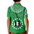 (Custom Text and Number) Rarotonga Cook Islands Polo Shirt KID Turtle and Map Style Green LT13 - Polynesian Pride