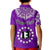 (Custom Text and Number) Rarotonga Cook Islands Polo Shirt KID Turtle and Map Style Purple LT13 - Polynesian Pride