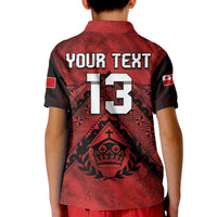 (Custom Text and Number) Tonga Rugby MMT Polo Shirt Ngatu Mate Maa Tonga Grunge LT13 - Polynesian Pride