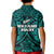 New Zealand Silver Fern Rugby Polo Shirt All Black Turquoise NZ Maori Pattern LT13 - Polynesian Pride