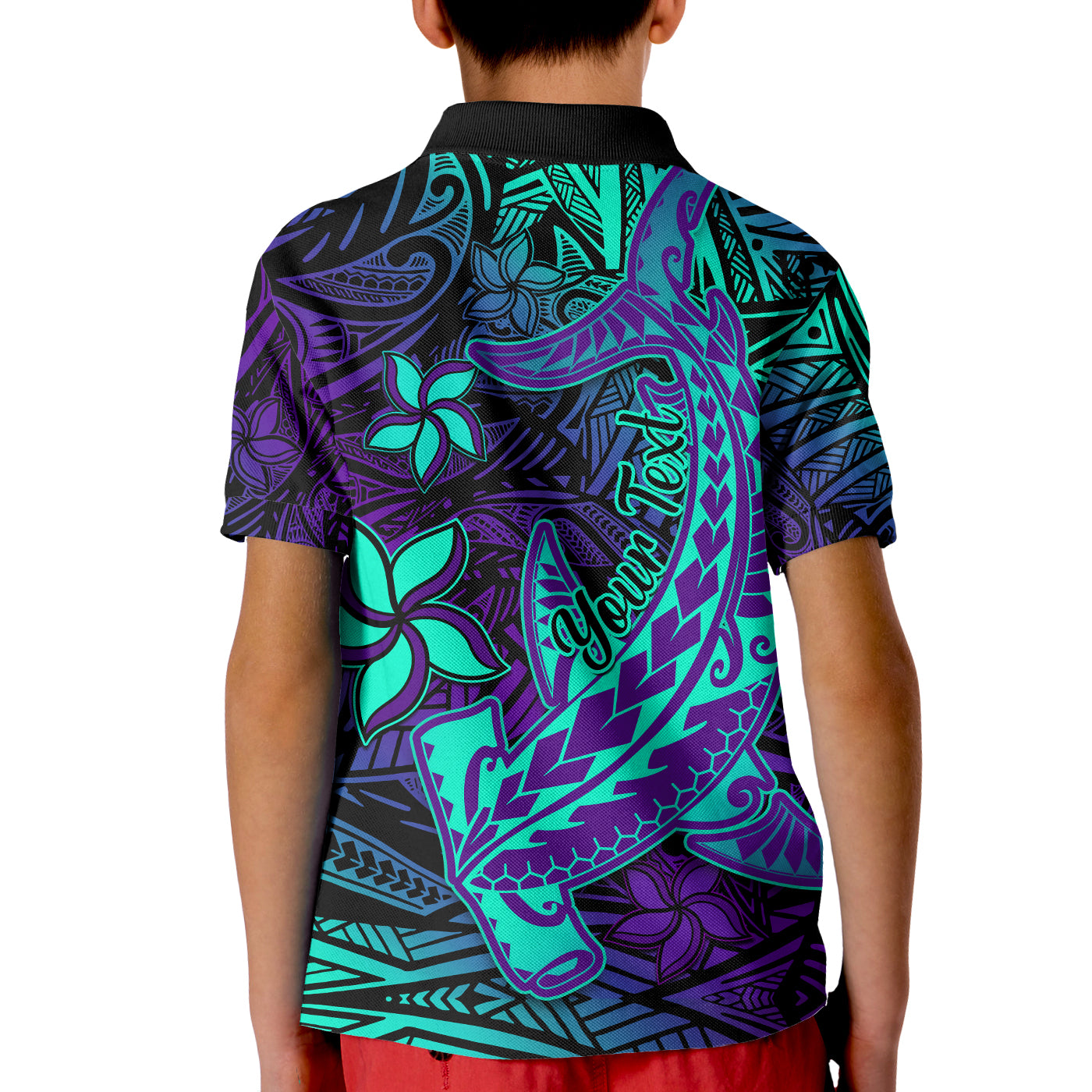 Custom Polynesian Polo Shirt - Purple Paradise Hawaiian Tribal Hammerhead Shark LT14 - Polynesian Pride